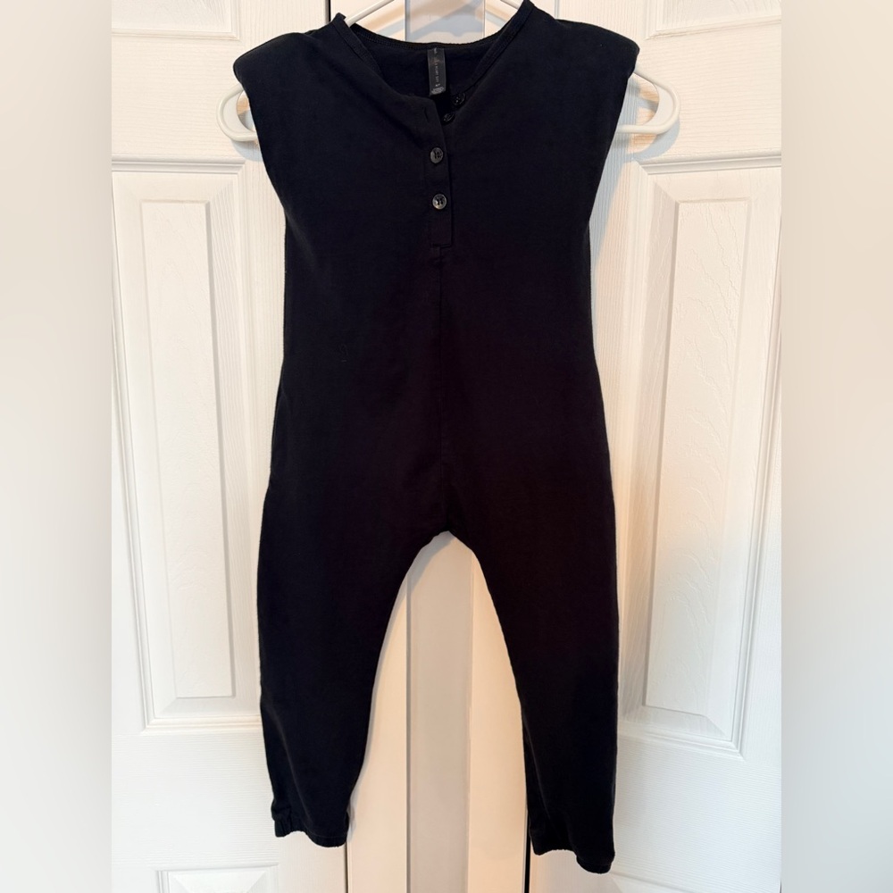 Smash + Tess “The banks” Black Kids One-Piece romper with Button Front
